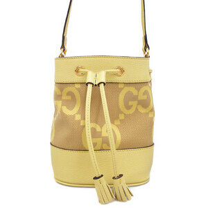 GUCCI Jumbo GG Bucket Bag Shoulder Yellow